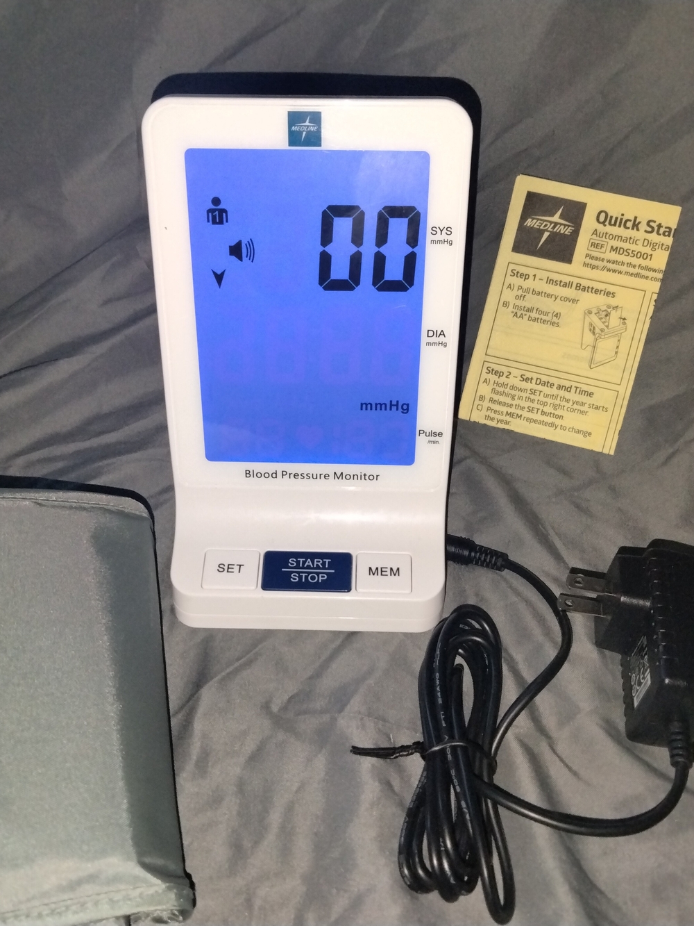 Medline White & Blue Digital Blood Pressure Monitor